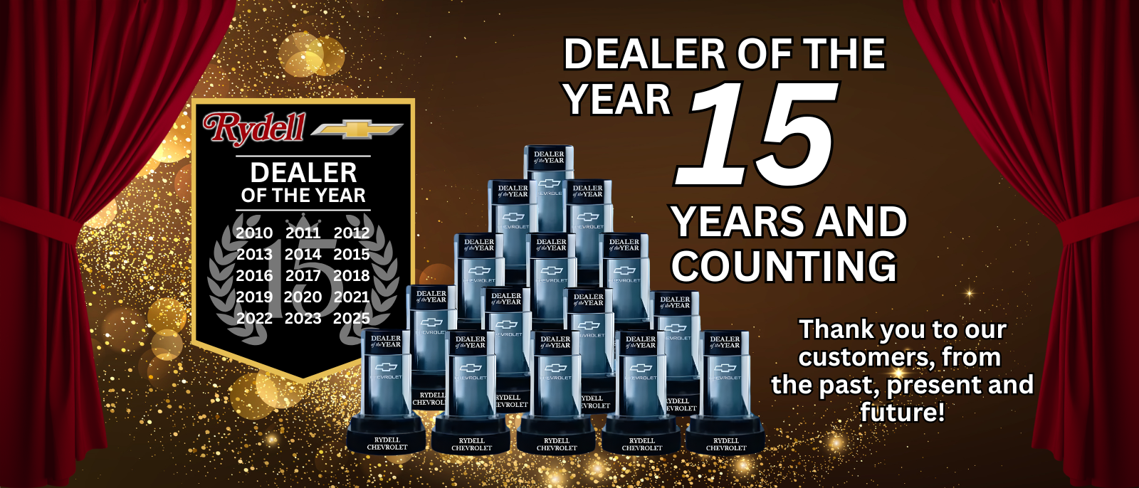 Dealer of the Year for 15 consecutive years