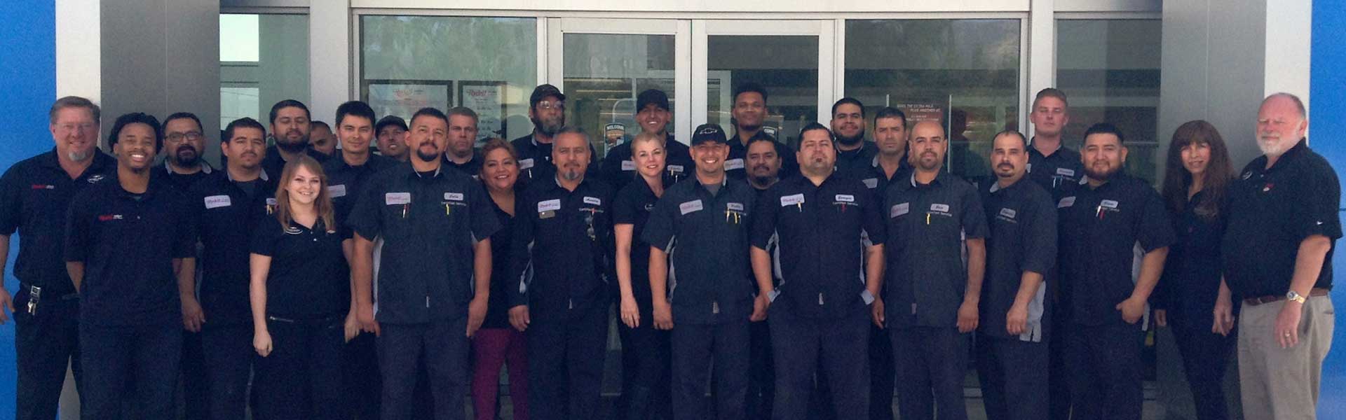 A photo of the Rydell Chevrolet Service Technicians